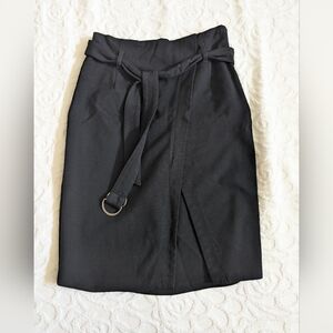 Kobi Halperin Black Belted Pencil Skirt Size 4